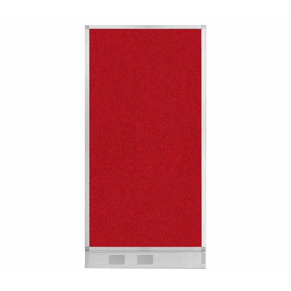 Hush Panel Configurable Cubicle Partition 3' x 6' Red Fabric w/ Cable Channel